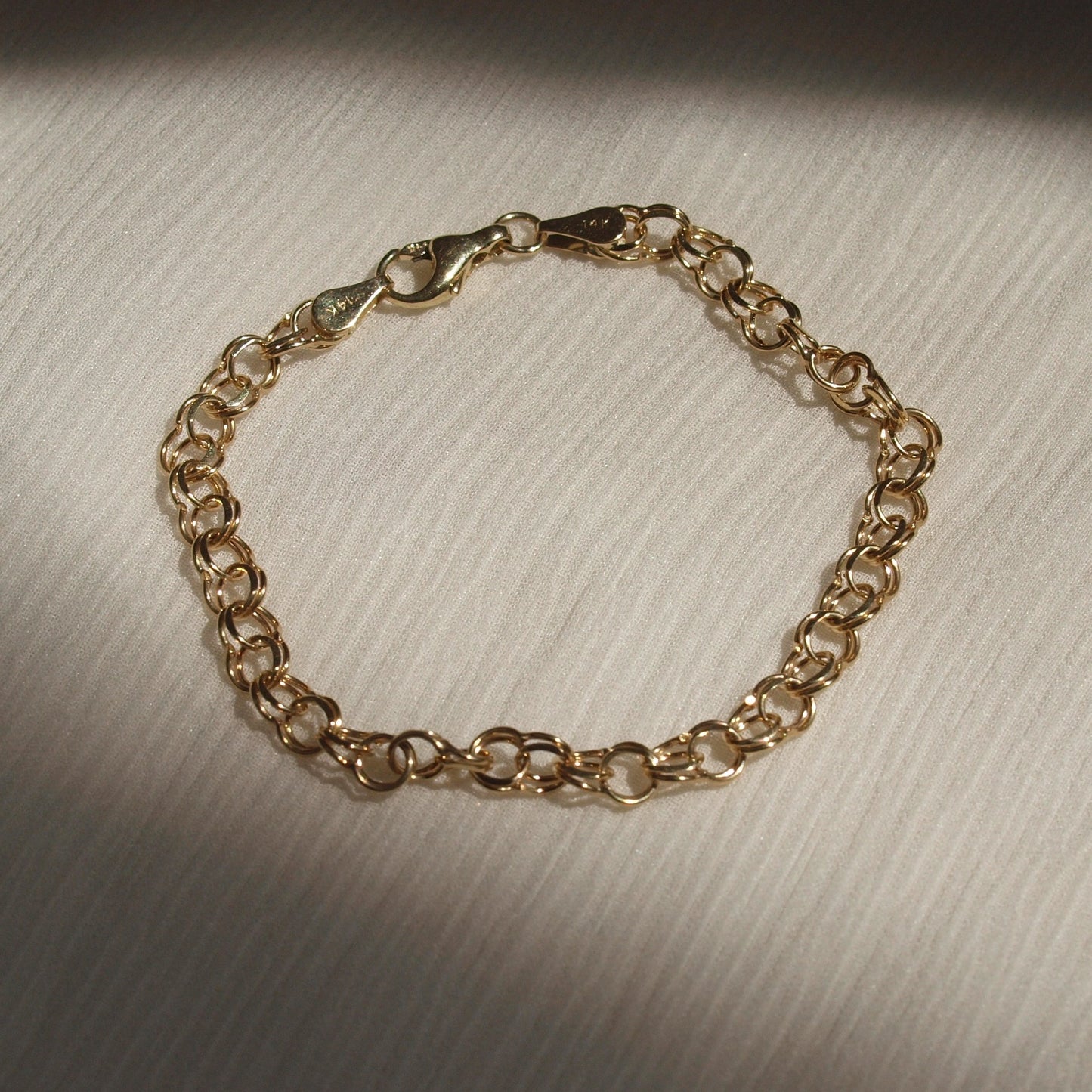 Reclaimed 14k Yellow Gold Double Circle Chain Bracelet