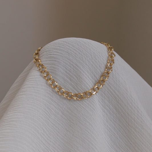 Reclaimed 14k Yellow Gold Double Circle Chain Bracelet