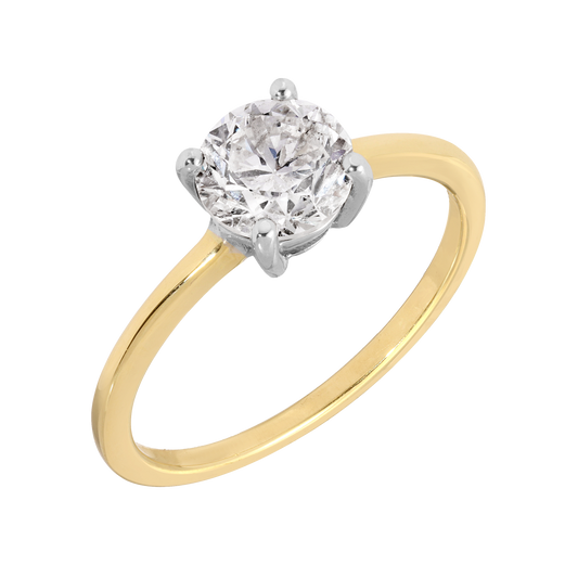 Floating Round Diamond Solitaire Ring